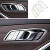 For BMW 3 4 Series M3 M4 2019-2023 Silver Steel Interior Door Handle Cover Trim