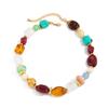 Colar Boho, Gargantilha Colorida de Contas de Resina, Colar Irregular Retrô para Mulheres, Joias Boho de Verão
