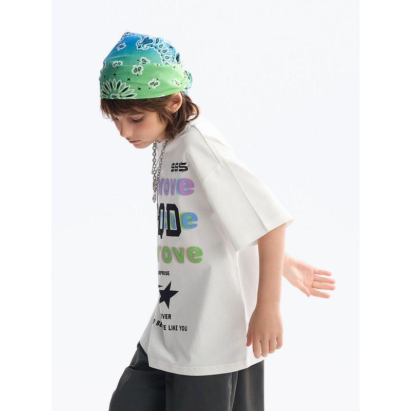and Quick-Drying] Mqd Kidsren's Clothing Kidsren's Round-Neck T-Shirt Summer New Style Boys' Short-Sleeved Lettered Bottoming Shirt