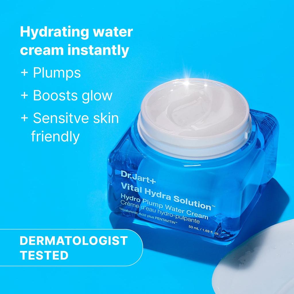 Dr.Jart+ Vital Hydra Solution Hydro Plump Water Cream – Deep Hydration with Hyaluronic Acid & Pentavitin, Korean