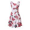Women Casual Summer Beach Scoop Neck Sleeveless Soft Striped  A-Line Sun Dress