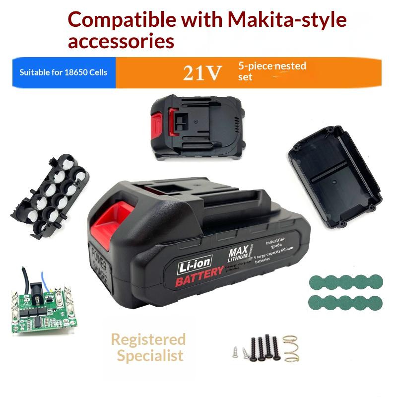1 Set 5S 50A Bms Welding Nickel 21V Screwdriver Battery Case 5X 10X 15X 20X 30X 18650 Holder For 6Ah To 14Ah Electric Drills A1