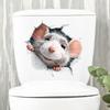 Funny Mouse Toilet Sticker, Self-Adhesive Removable No Trace Decal for Bathroom Decoration