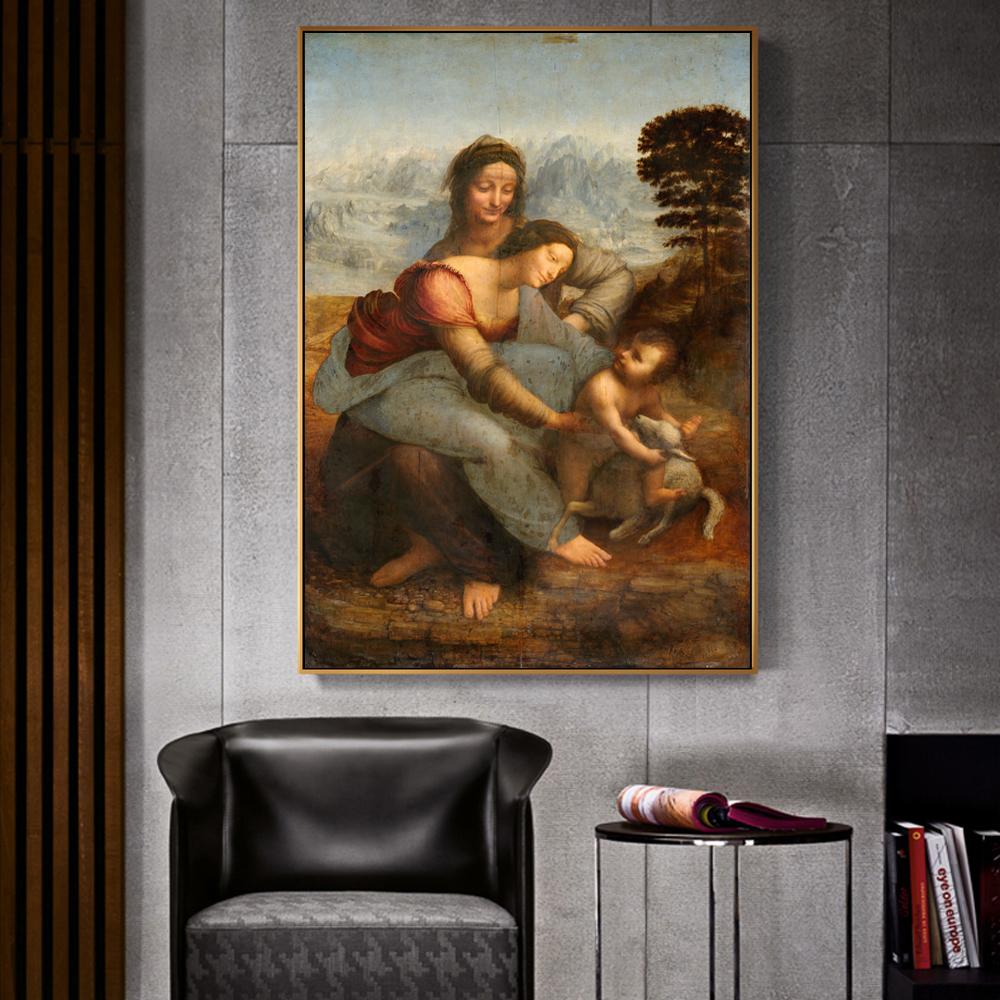 The Famous Art Cavans Gemäldereproduktionen Da Vinci Poster und Drucke Wandkunst Bild für Wohnzimmer Home Decor Cuadros