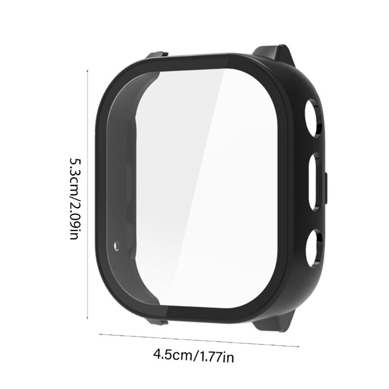 Full Coverage Smartwatch Integrated Tempered Glass PC Screen Protector Hard Sleeve Case Indoor Outdoor Use for JrTrack 3