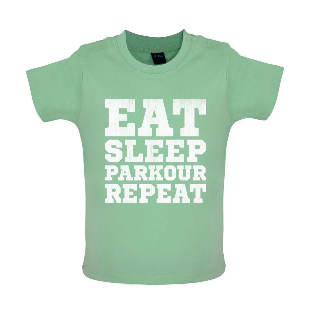 Eat Sleep Parkour Repeat - Baby T-Shirt / Babygrow - Free Running Freerunning 120