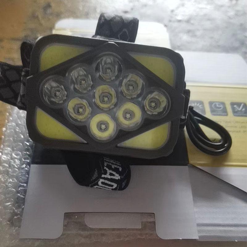 Super Helles COB Stirnlampe 9 11 12 Lichtperlen 2000 Lumen Scheinwerfer Wandern Camping Angeln Tragbar Arbeits-Stirnlampe Taschenlampe