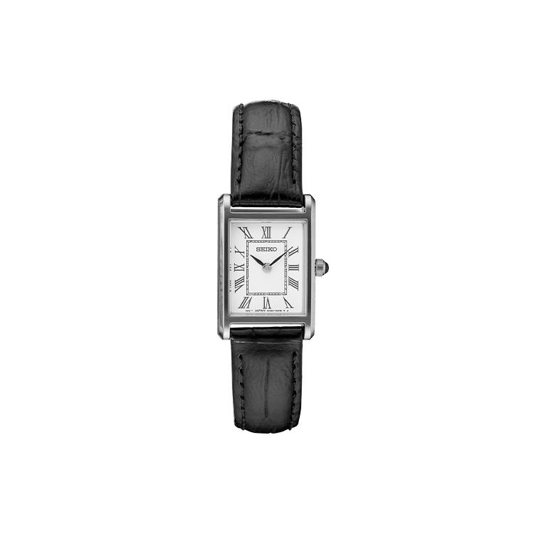 SEIKO 30m Water Resistant Quartz Movement Leather Strap Watch Women s Watch White Dial SWR053 SWR053 Black Strap