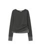 MISEKI SEOUL Asymmetric Contrast Long Sleeve Charcoal
