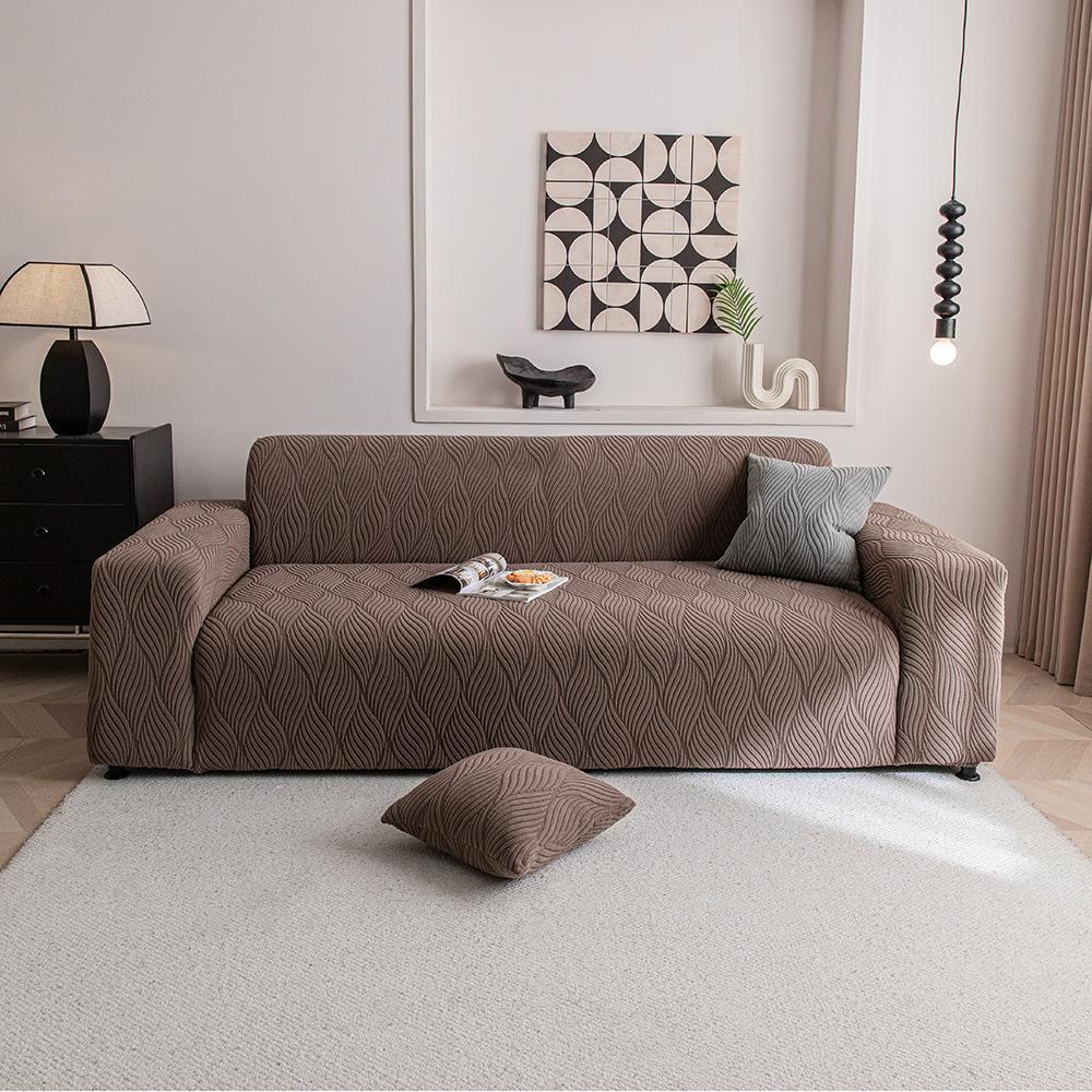 Neuer Sofabezug für Faule Vollständig bedeckt mit Stretch-Jacquard-Samt Rutschfest und Geradreihig Anti-Katzenkratzer