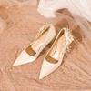 Stiletto Single Shoes Autumn New Pointed Toe Shallow Mouth Flower Non-Slip Wear-Resistant High Heels
