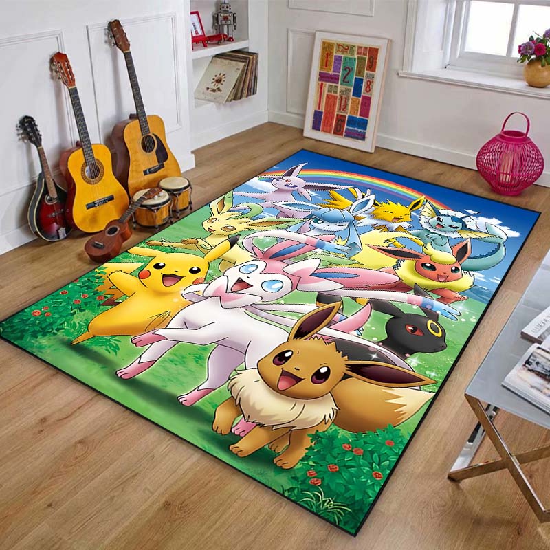1PC P-Pokemon Eeveelution Pattern cartoon Carpets for Living Room Bedroom Bedside Floor Mat Area Rug Home Decor Luxury Gifts