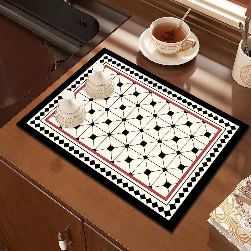 Europa Stil Klassisches Muster Bunt Saugfähig Abtropfmatte Wohnzimmer Schlafzimmer Sofa Bereich Küchendekoration Tisch Trockenmatte