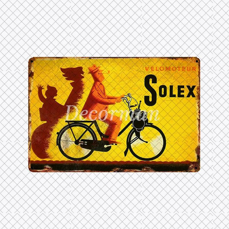 [ DecorMan ] VELO SOLEX France Bike Metal SIGN Custom Wall Poser iron Painting PUB Room Bar Hotel Decor LTA-2033