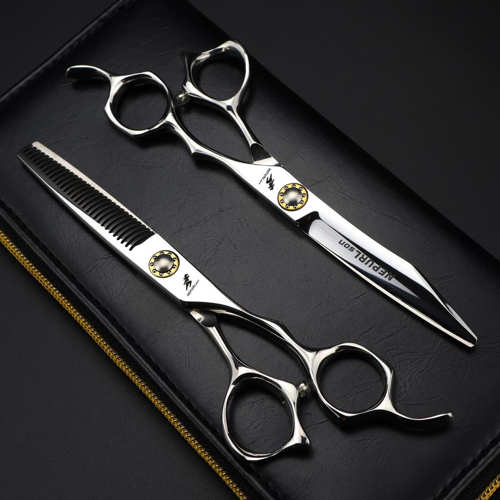 6.0-Inch Nipsun Hairdressing Scissors Set: Straight Shears, Thinning Shears, Barber Scissors, Bangs Scissors FXY-13