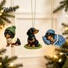 Addobbi da appendere all'albero di Natale 2026 Calendario dell'Avvento Bassotto, 24 Giorni Sorprese da Collezione Cane con Regali Festivi 2D Figure Cucciolo per