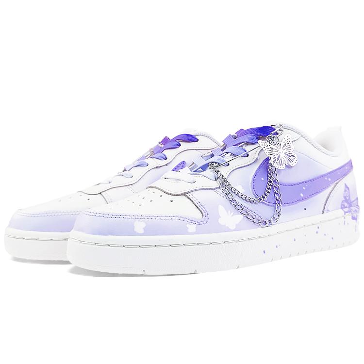 Nike Court Borough Buty Skateboardowe Damskie Niskie Fioletowo/Białe BQ5448-100(Team40-GS)