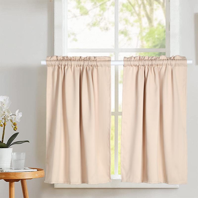 Blackout Curtains, Solid Color, Plain Color, Rod Curtain, Sunshade Curtain, Short Curtain, Small Curtain.