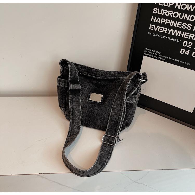 Denim Bag Women's New Retro Simple Canvas Shoulder Bag Casual Student Shoulder Bag