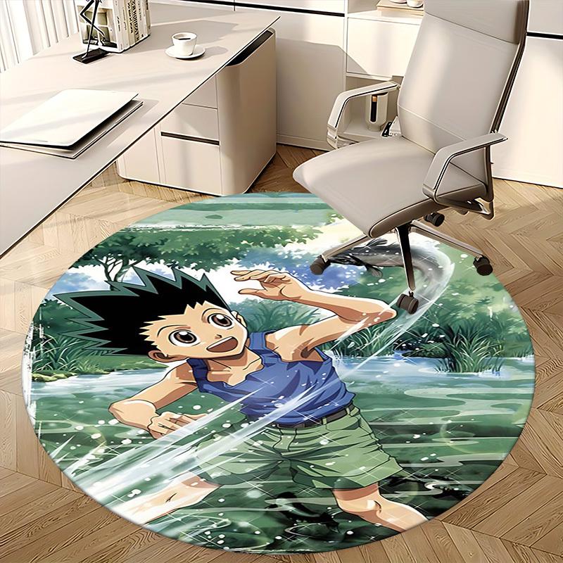 1pc Anime Cartoon Design Round Carpet for Office Chair Mat, NonSlip Rug Suitable for Home Decor, Living Room, Bedroom, Game Room