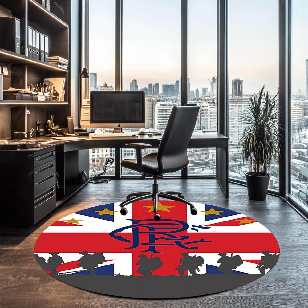 Rangers F.C Printed Round Rug Carpet Chair Rug Area Rug Entryway Doormats,for Office Chair Living Room Bedroom Kitchen Room.