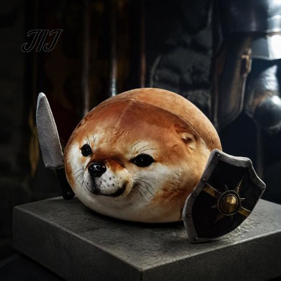 Funny Shiba Plush 35/45CM What The Dog Doing Toy, Plushie, Detachable Comfortable Stuffed Doll Knife Shield Doll, Soft Pillow, Novelty Abstract