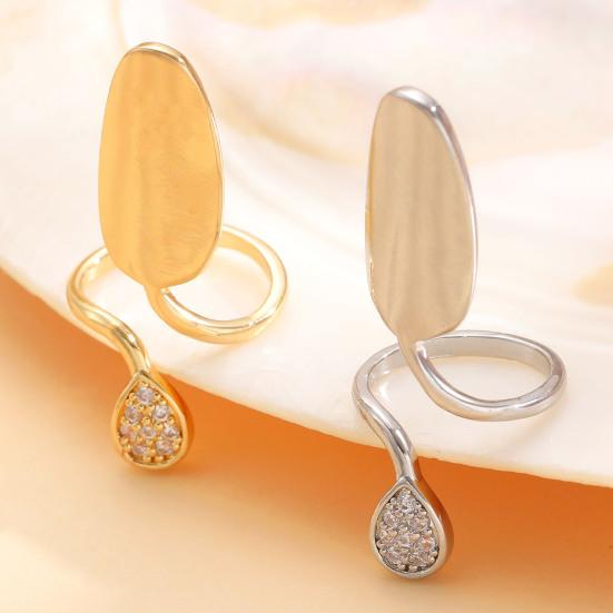 Nail Ring Lightweight Adjustable Size Mirror Metal Surface Non-Falling Off Nail Art Jewelry with Cubic Zirconia Fingertip Jewelry