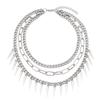 Style Multilayer Steel Necklace For Men And Women With Geometric Pendant