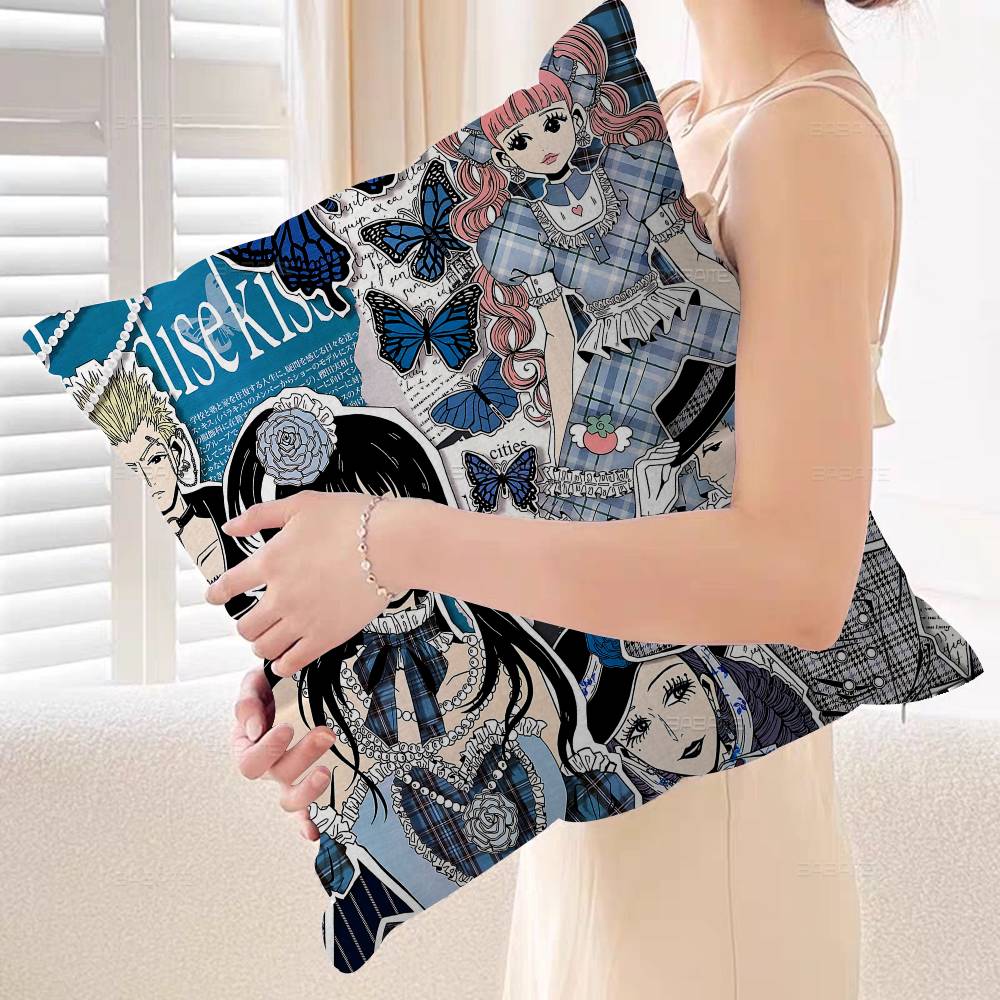 Anime P-Paradise kiss Cushion Cover Inches Farmhouse Decor Home Throw Pillow Covers for Couch Decorations