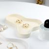Multipurpose Decorative Tray Jewelry Plate Dish for Desktop Bedroom Decor Beige