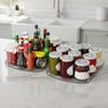360 Degrees Rotating Rotating Fridge Tray Oval Condiment Organizer  Beverages