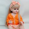 Realistic Reborn Baby Girl Full Silicone Body Lifelike Doll With Long Hair 55 CM 22 Inch Princess Toddler Bebe For Kids Gift