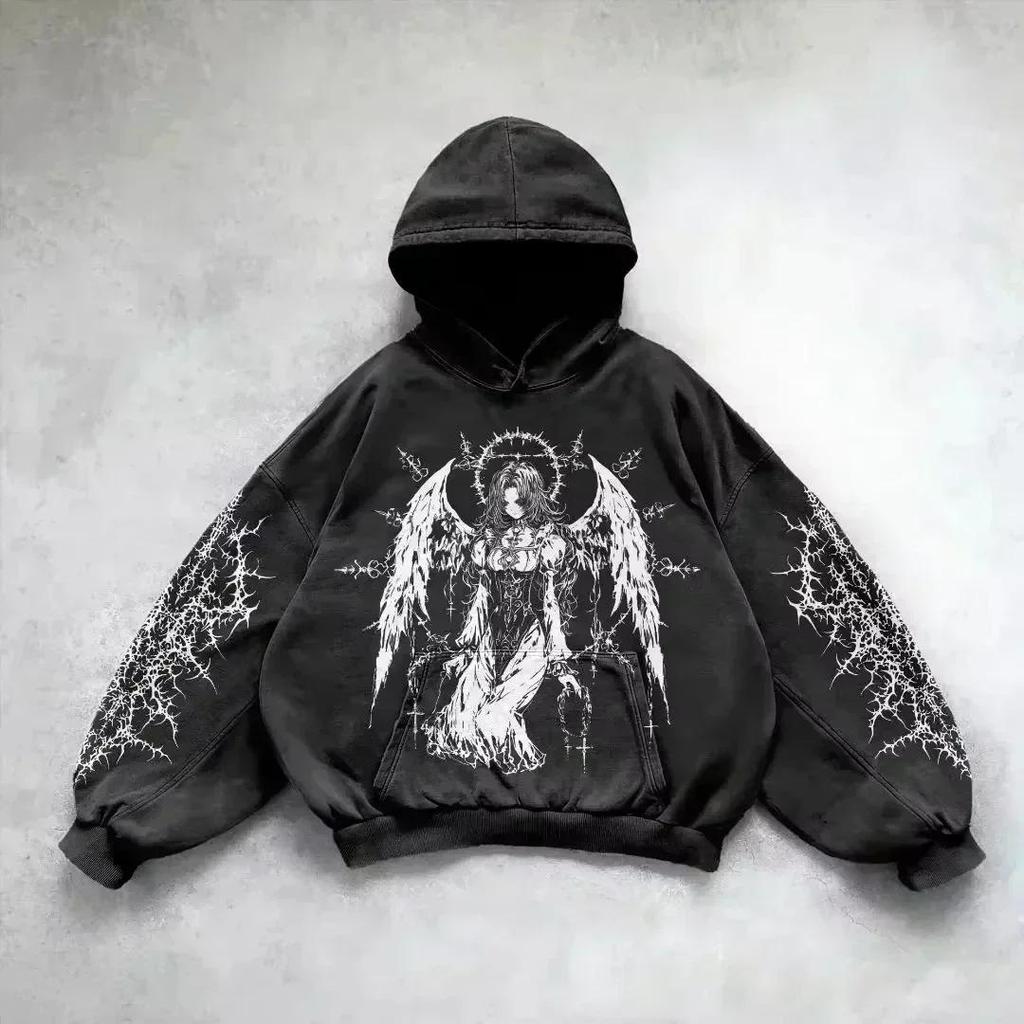 Spring Autumn Europe Fashion Hip Hop Retro Kids Hoodie Boy's Street Pullover Casual Loose Vintage Sweatshirt Girl's Hoodie Top