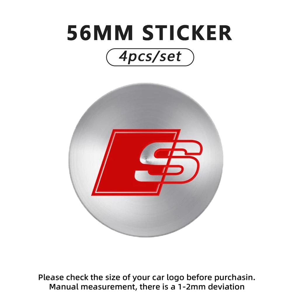 4pcs 56mm Car Emblem Wheel Hub Center Cap Stickers For Audi TT RS3 RS4 RS5 RS6 RS7 RS8 Quattro SLINE RS