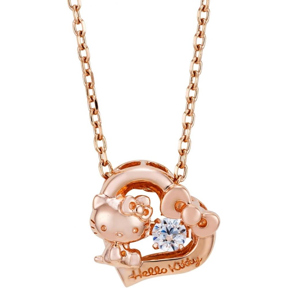 Белый клевер Hello Kitty Танцующий камень Ожерелье 40см Персонажи Sanrio Серебро925