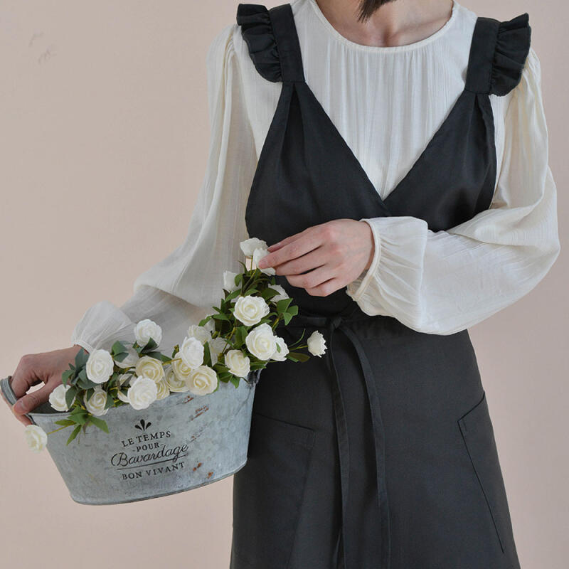 Luna Queen 100% Cotton Long Waterproof Apron Ivory