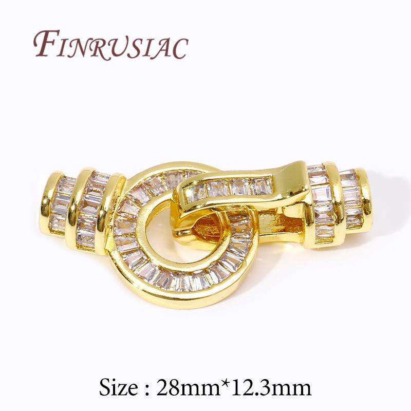 18K Gold Plated Connectors For Jewelry,Brass Zircon Clasps For Bracelets Accessories,DIY Jewelry Making Supplies,Pearl Clasp