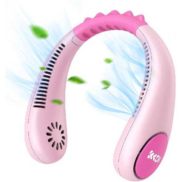 Kids Neck Fan, Portable Bladeless Fans for Kid 4-14Y Girls & Boys, 2600mAh USB Personal Mini Cooling Fan for Travel/Camping/Study, 4 Speeds,