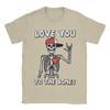 Valentines Day Skeleton Love You Rocker T Shirt for Men Cotton Vintage T-Shirt Round Collar Tees Short Sleeve Clothing Gift Idea