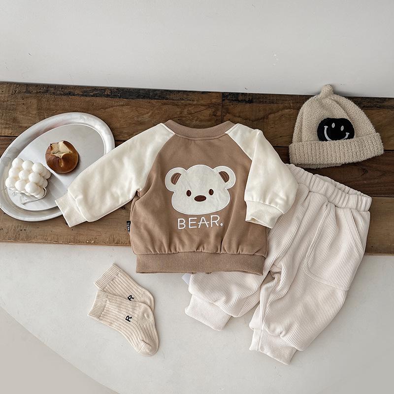 INS Baby Velvet-Lined Cuffed Pants: Autumn/Winter Korean-Style Warm Casual Toddler Wear