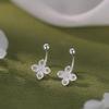 Elegant 925 Sterling Silver Flower Stud Earrings - Lightweight, High-End Women's Jewelry 2026