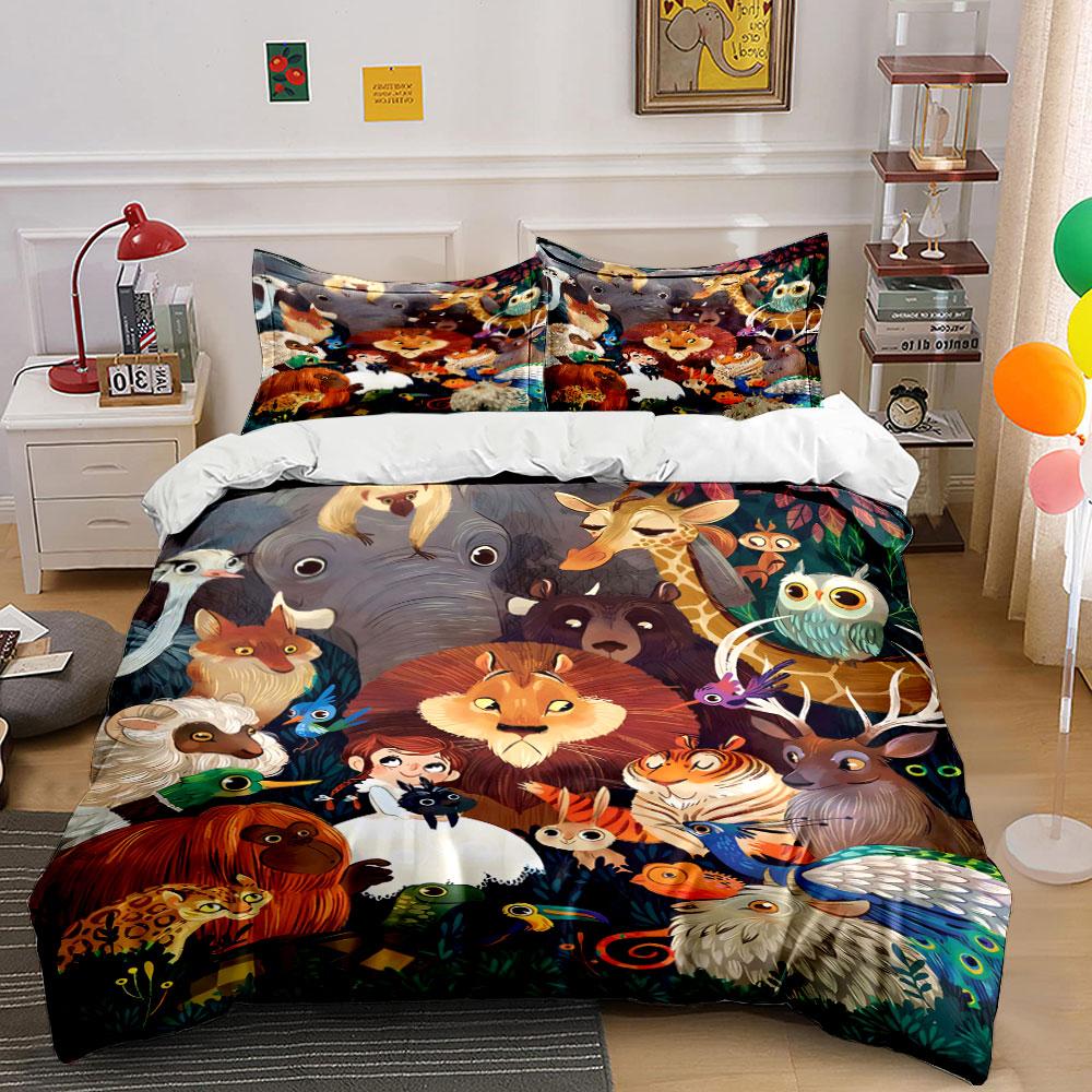 

Various vivid animal portraits. Bedding sets Duvet cover sets Duvet covers Pillowcases(1 * Duvet Cover 2 * Pillowcases, without duvet insert) 135x200cm