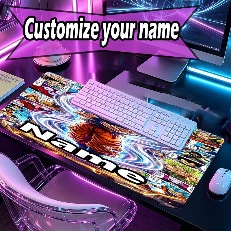 Custom Name Personalized DRAGON BALL Pattern Mousepad, Laptop PC Desk Mat, Decorative Desk Mat for Home Keyboard Pad Gift