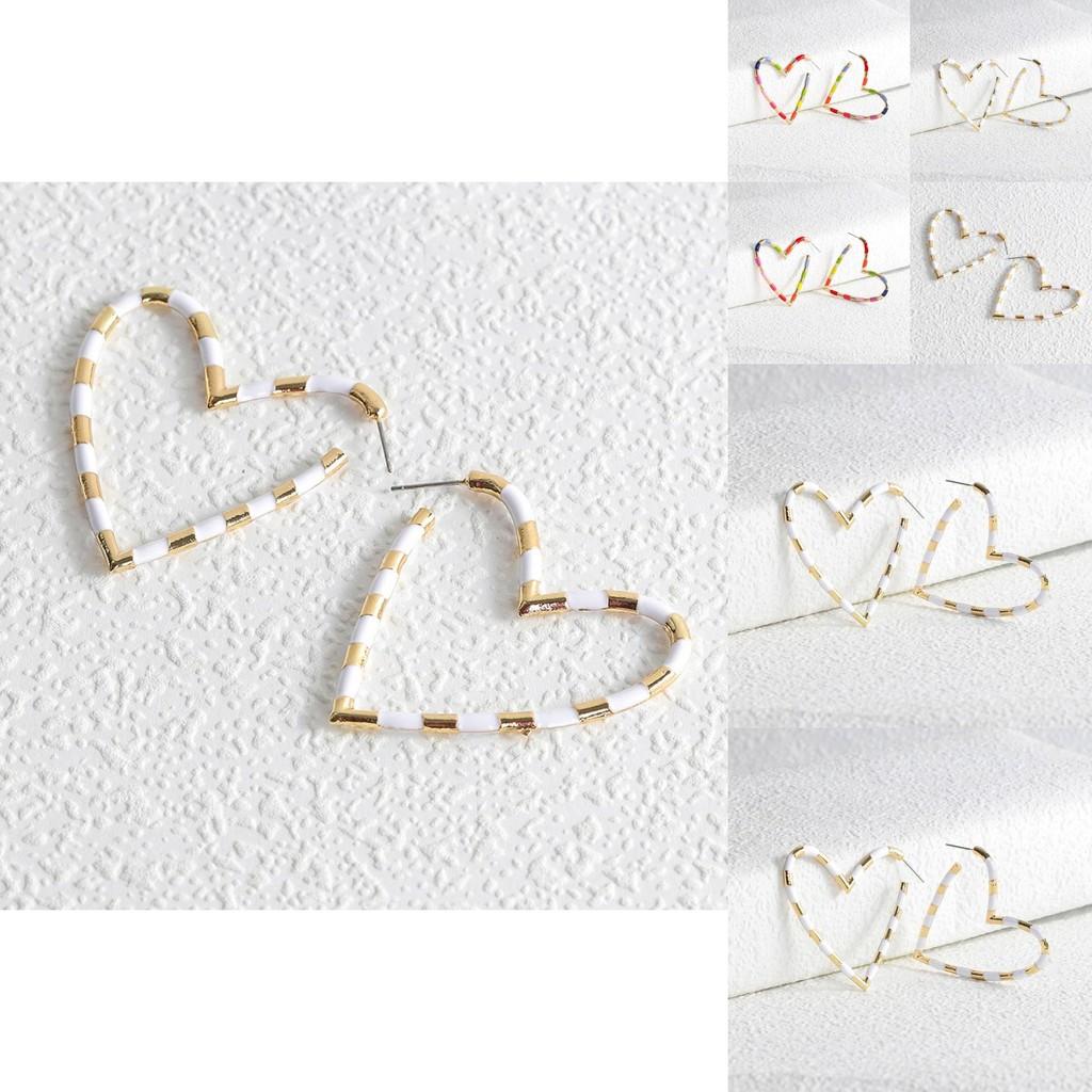 Fashionable Minimalist Heart Shaped Earrings For Women Plated Alloy Jewelry