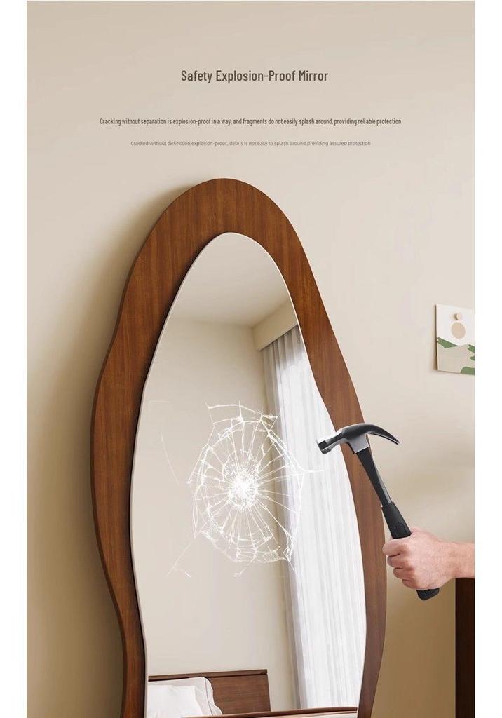 Ethnic Style Irregular Wall-Mounted Full-Length Floor Mirror for Indoor Use