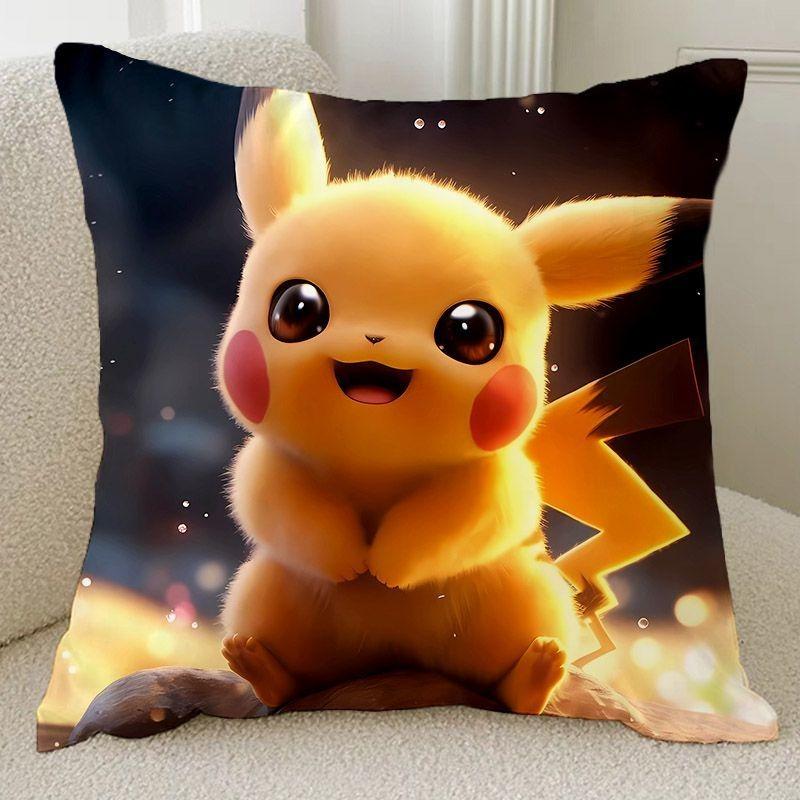 Покемон Аниме Периферийная Наволочка Пикачу Милая Декоративная Наволочка Дом Гостиная Диван Комната Украшение Детский Подарок 16x16Inch