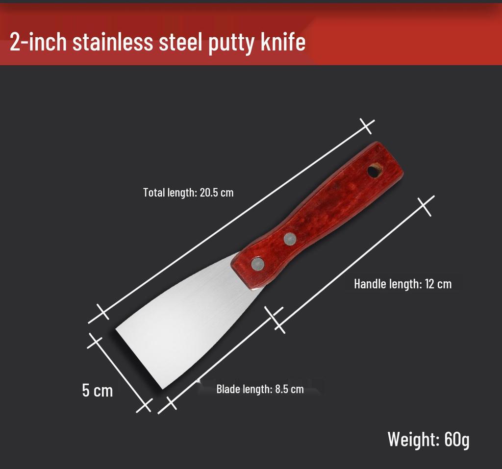 Stainless Steel Anti-Slip Plastering & Putty Knife with Plastic Handle