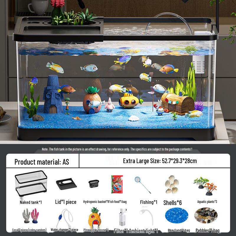 Acuario de Peces Betta de Alta Definición con Filtro y Oxigenador Integrados para Decoración de Sala de Estar