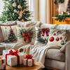 Winter Flower Christmas Pillowcase Printed Polyester 45x45cm Throw Pillowcover Decorative Sofa Cushion Pillowslip Home Decor