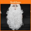 Barba e Parrucca di Babbo Natale per Adulti Accessorio Costume Cosplay Fibra Sintetica Resistente al Calore di Alta Qualità